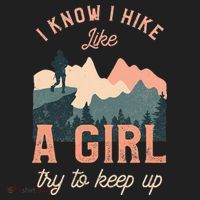 Female Hiker Hiking I Know I Hike Like A Girl Hat thumb 2