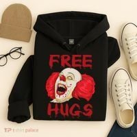 Free Hugs Halloween Evil Killer Scary Clown Horror Gift Hoodie thumb 4