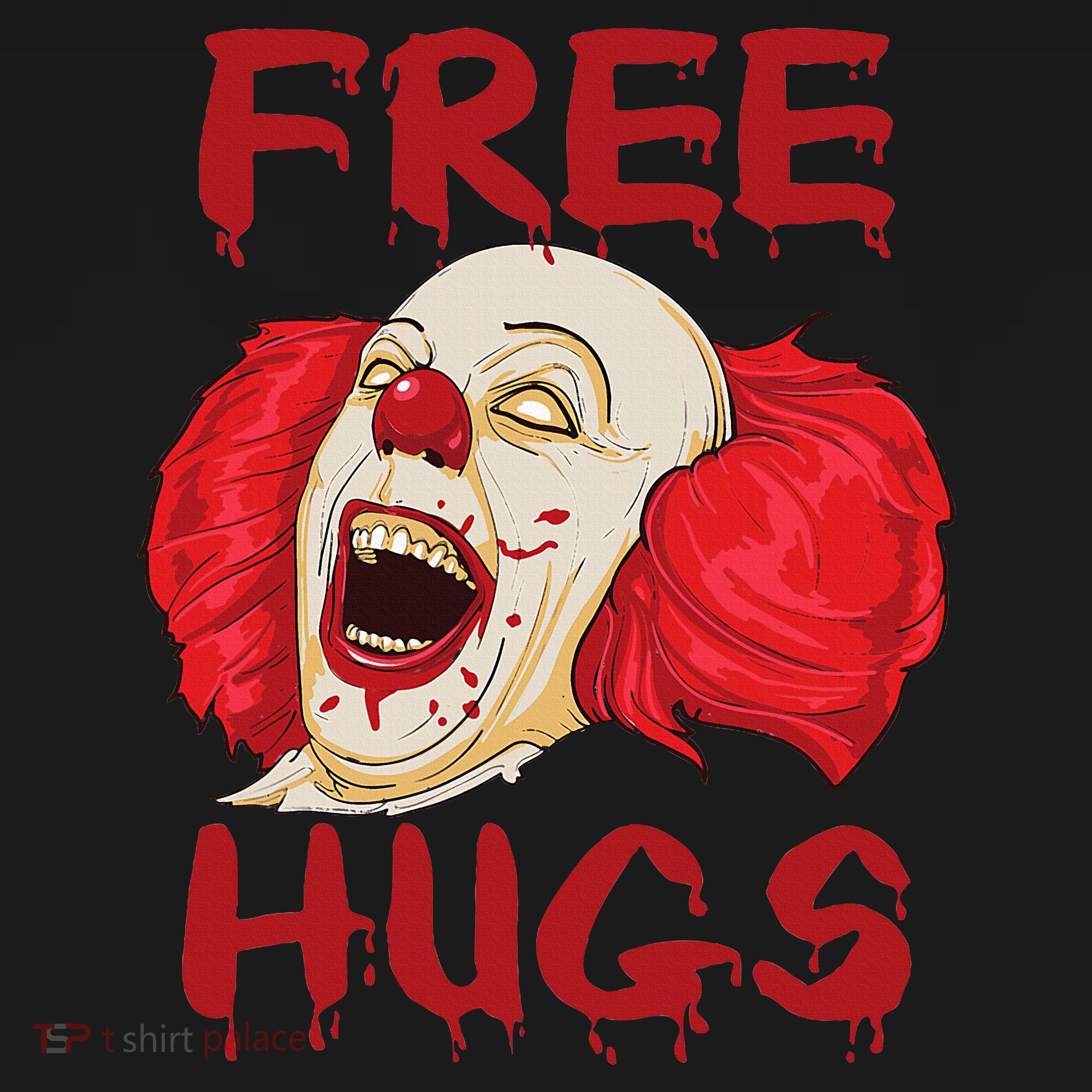 Free Hugs Halloween Evil Killer Scary Clown Horror Gift Hoodie