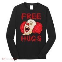 Free Hugs Halloween Evil Killer Scary Clown Horror Gift Long Sleeve Shirt thumb 0