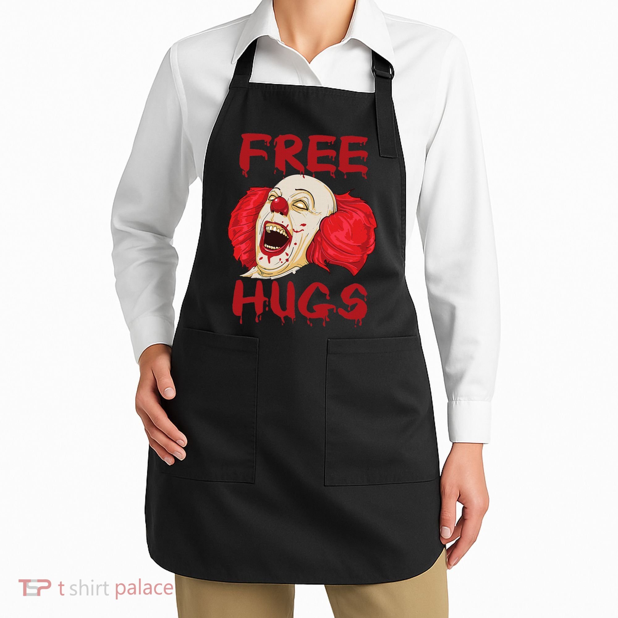 Free Hugs Halloween Evil Killer Scary Clown Horror Gift Apron