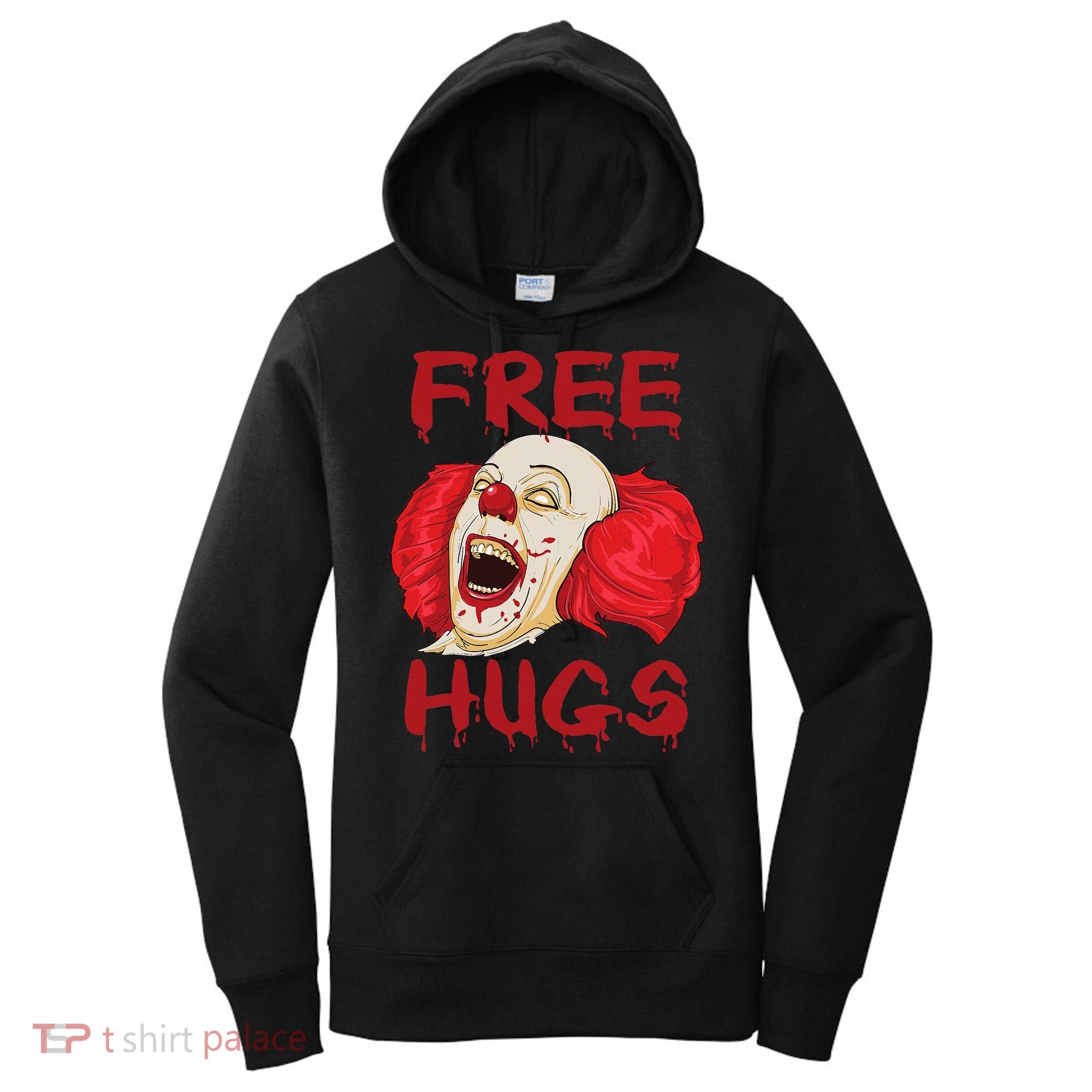 Free Hugs Halloween Evil Killer Scary Clown Horror Gift Women's Hoodie