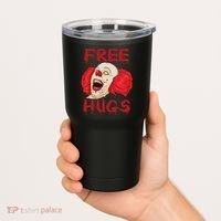 Free Hugs Halloween Evil Killer Scary Clown Horror Gift Tumbler thumb 2
