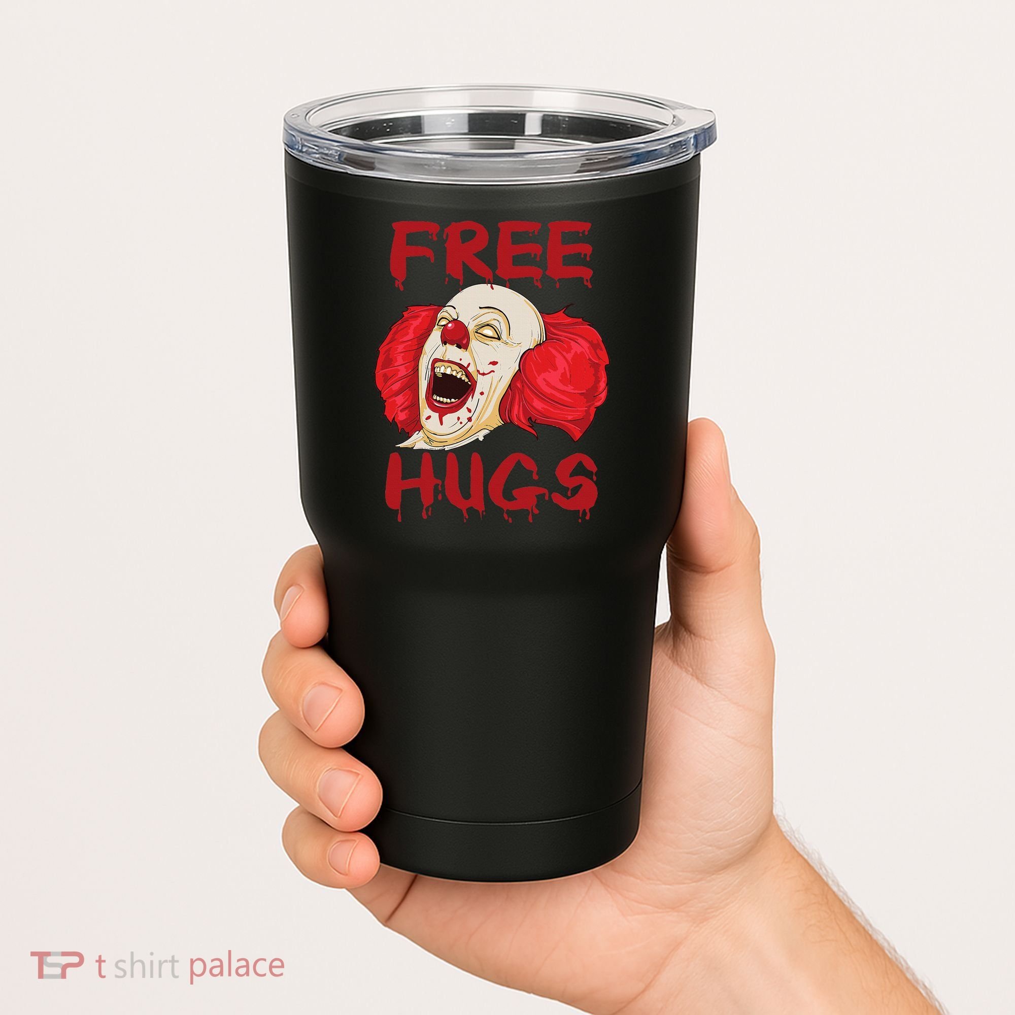 Free Hugs Halloween Evil Killer Scary Clown Horror Gift Tumbler