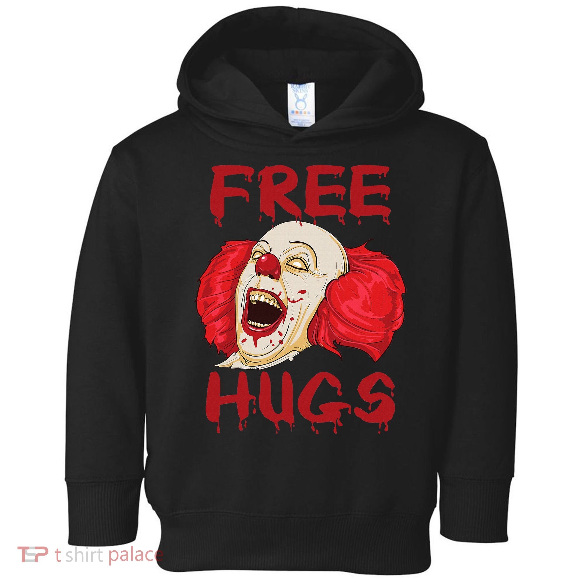 Free Hugs Halloween Evil Killer Scary Clown Horror Gift Toddler Hoodie