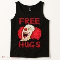 Free Hugs Halloween Evil Killer Scary Clown Horror Gift Tank Top thumb 2