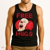 Free Hugs Halloween Evil Killer Scary Clown Horror Gift Tank Top thumb 3