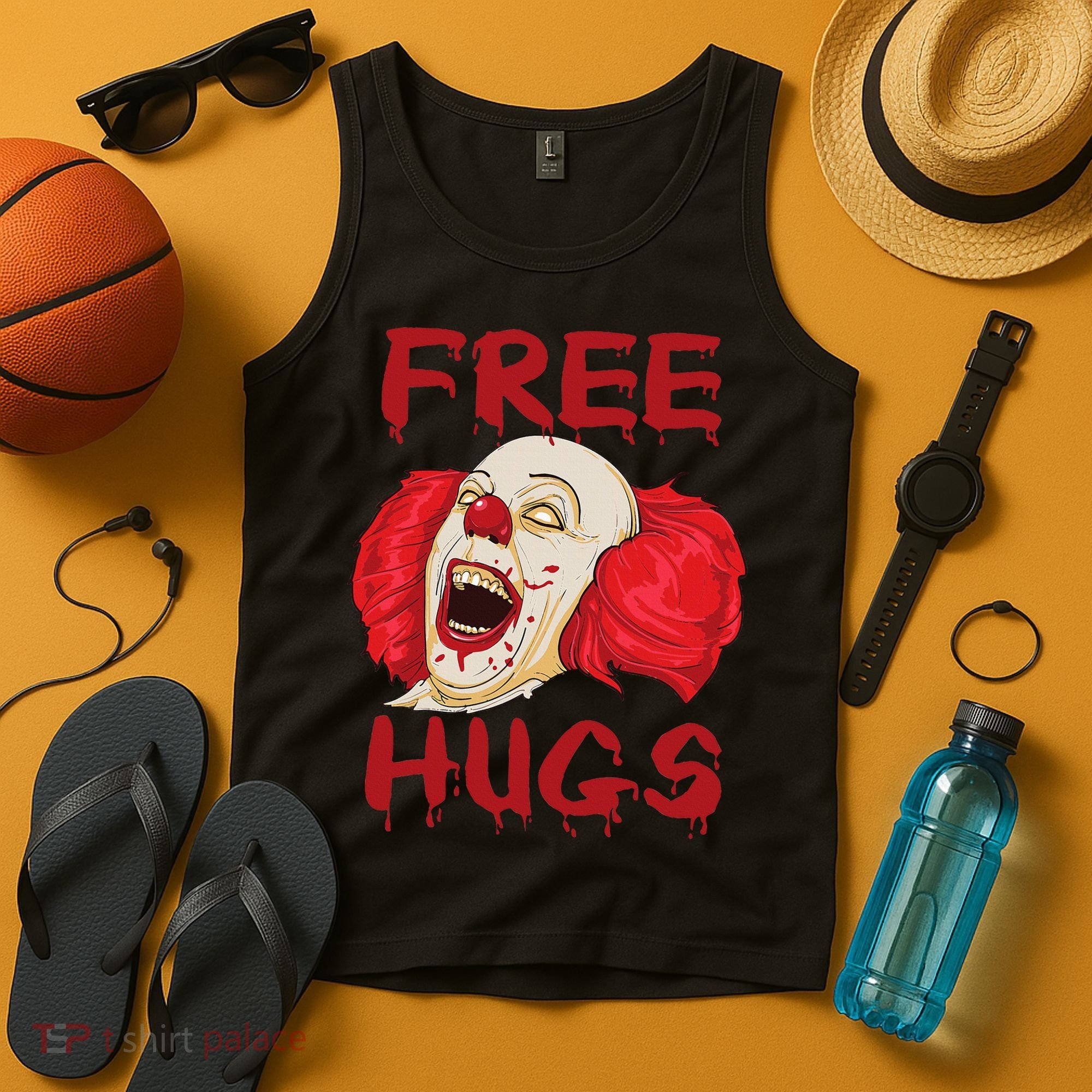 Free Hugs Halloween Evil Killer Scary Clown Horror Gift Tank Top