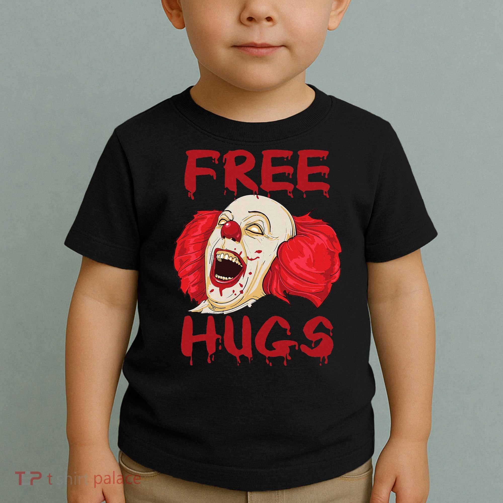 Free Hugs Halloween Evil Killer Scary Clown Horror Gift Toddler T-Shirt