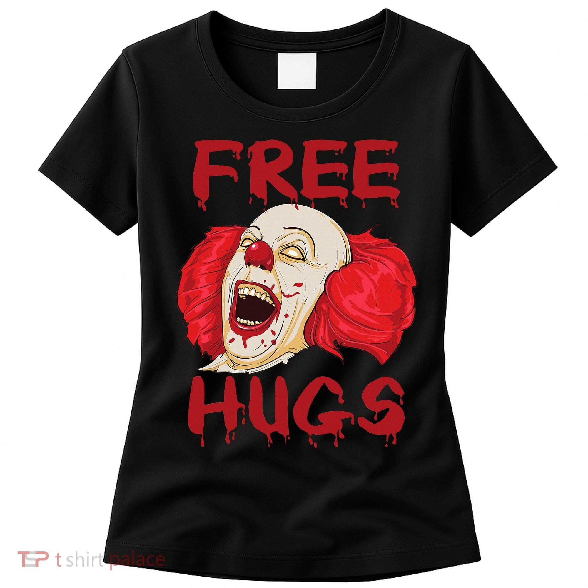 Free Hugs Halloween Evil Killer Scary Clown Horror Gift Women's T-Shirt
