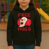 Free Hugs Halloween Evil Killer Scary Clown Horror Gift Kids Hoodie thumb 3
