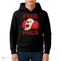 Free Hugs Halloween Evil Killer Scary Clown Horror Gift Kids Hoodie thumb 4