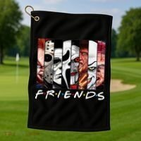 Friends Halloween Horror Squad Parody Golf Towel thumb 1