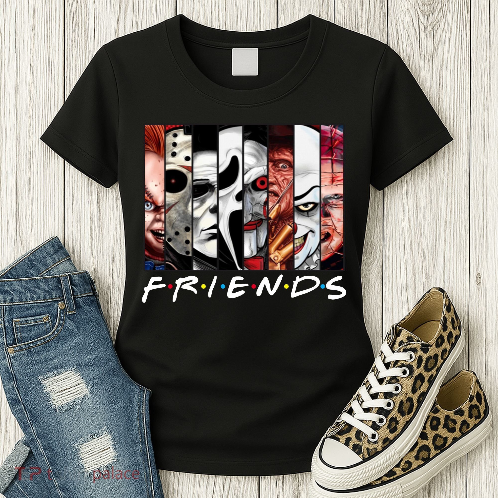 Friends Halloween Horror Squad Parody Women's T-Shirt