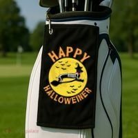 Funny Happy Halloweiner Dachshund Lover Golf Towel thumb 2
