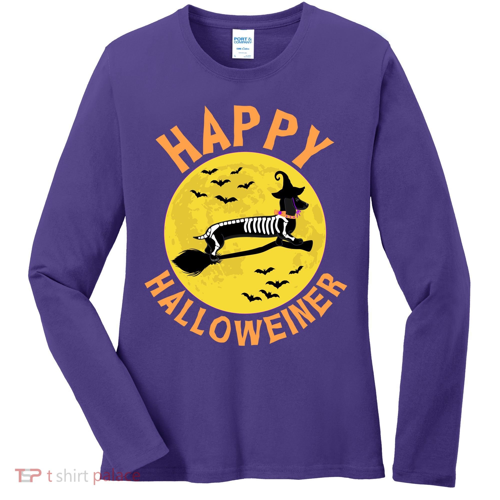Funny Happy Halloweiner Dachshund Lover Women's Long Sleeve Shirt