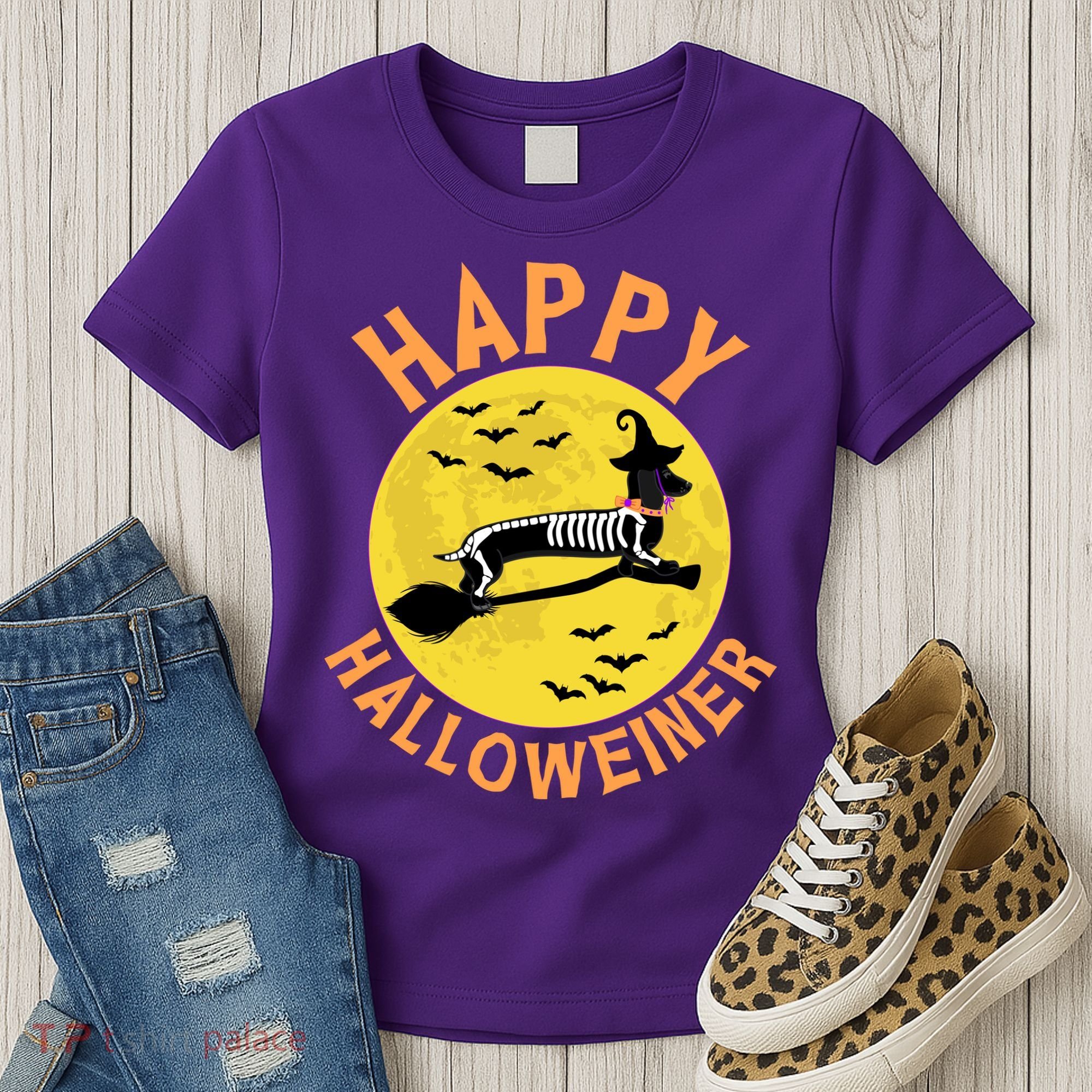 Funny Happy Halloweiner Dachshund Lover Women's T-Shirt
