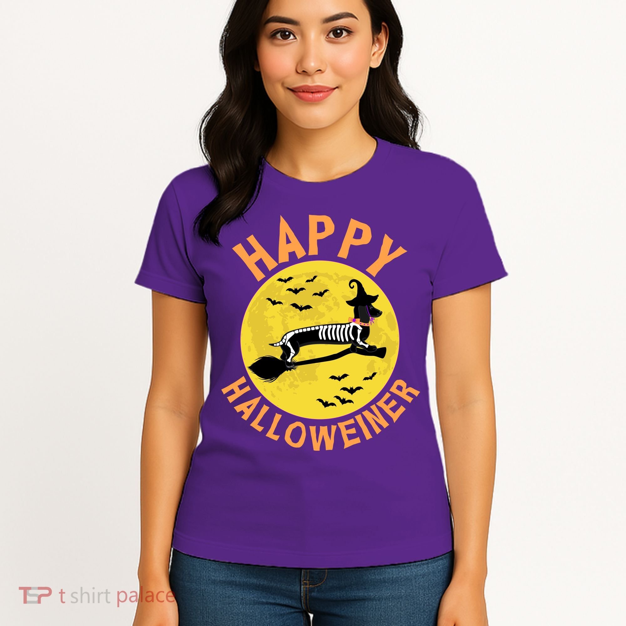 Funny Happy Halloweiner Dachshund Lover Women's T-Shirt