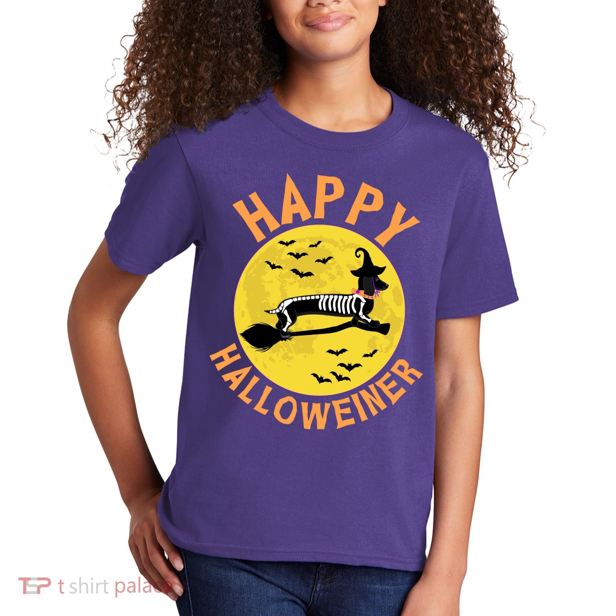 Funny Happy Halloweiner Dachshund Lover Kids T-Shirt