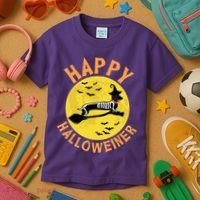 Funny Happy Halloweiner Dachshund Lover Kids T-Shirt thumb 3