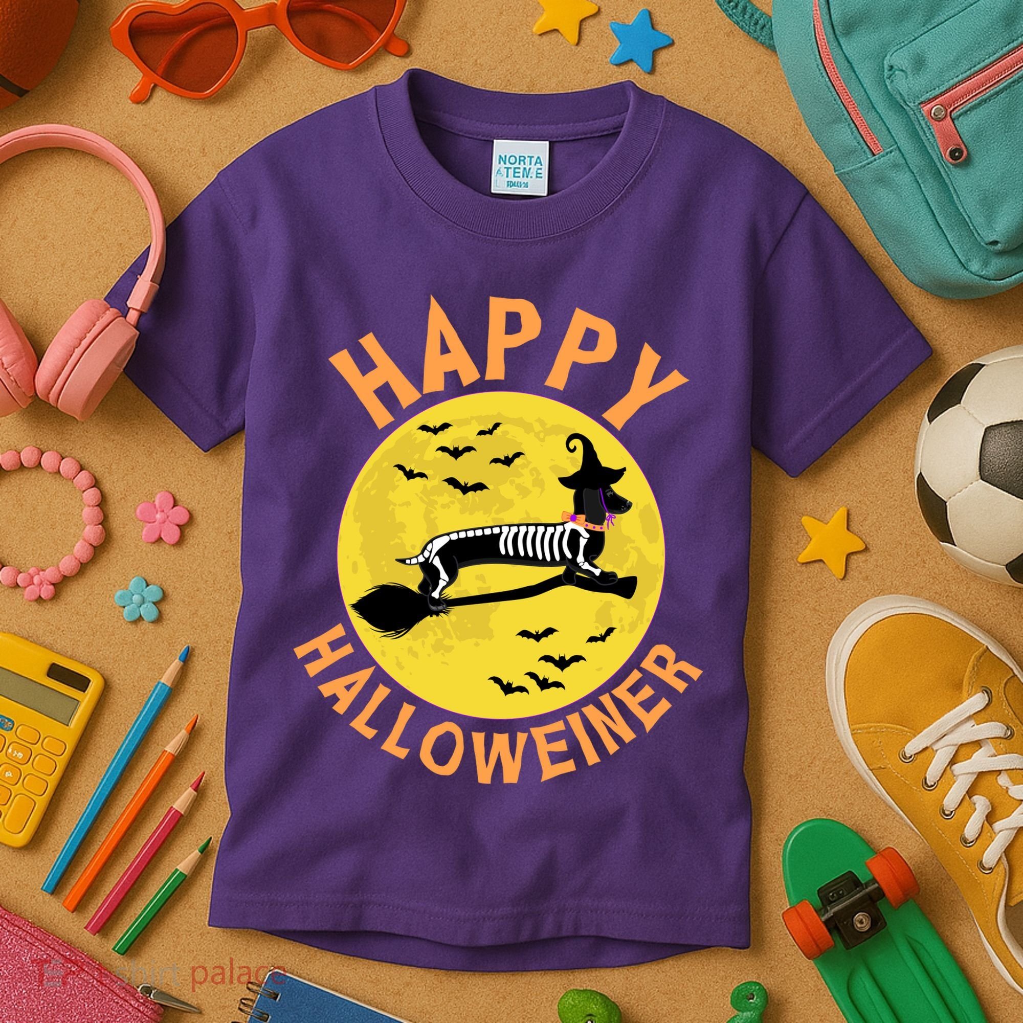 Funny Happy Halloweiner Dachshund Lover Kids T-Shirt