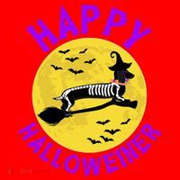 Funny Happy Halloweiner Dachshund Lover Santa Hat thumb 1