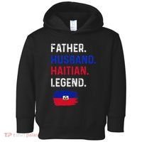 Father Husband Haitian Legend Proud Dad Haiti Flag Toddler Hoodie thumb 0