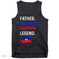 Father Husband Haitian Legend Proud Dad Haiti Flag Tank Top thumb 0