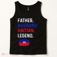 Father Husband Haitian Legend Proud Dad Haiti Flag Tank Top thumb 2