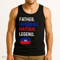 Father Husband Haitian Legend Proud Dad Haiti Flag Tank Top thumb 3