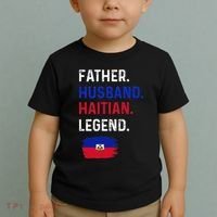 Father Husband Haitian Legend Proud Dad Haiti Flag Toddler T-Shirt thumb 2