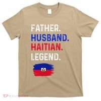 Father Husband Haitian Legend Proud Dad Haiti Flag T-Shirt thumb 0