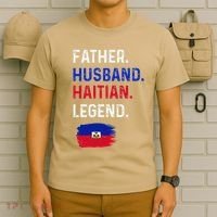 Father Husband Haitian Legend Proud Dad Haiti Flag T-Shirt thumb 6
