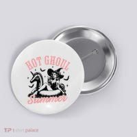 Funny Halloween Hot Ghoul Summer Summerween Button thumb 0
