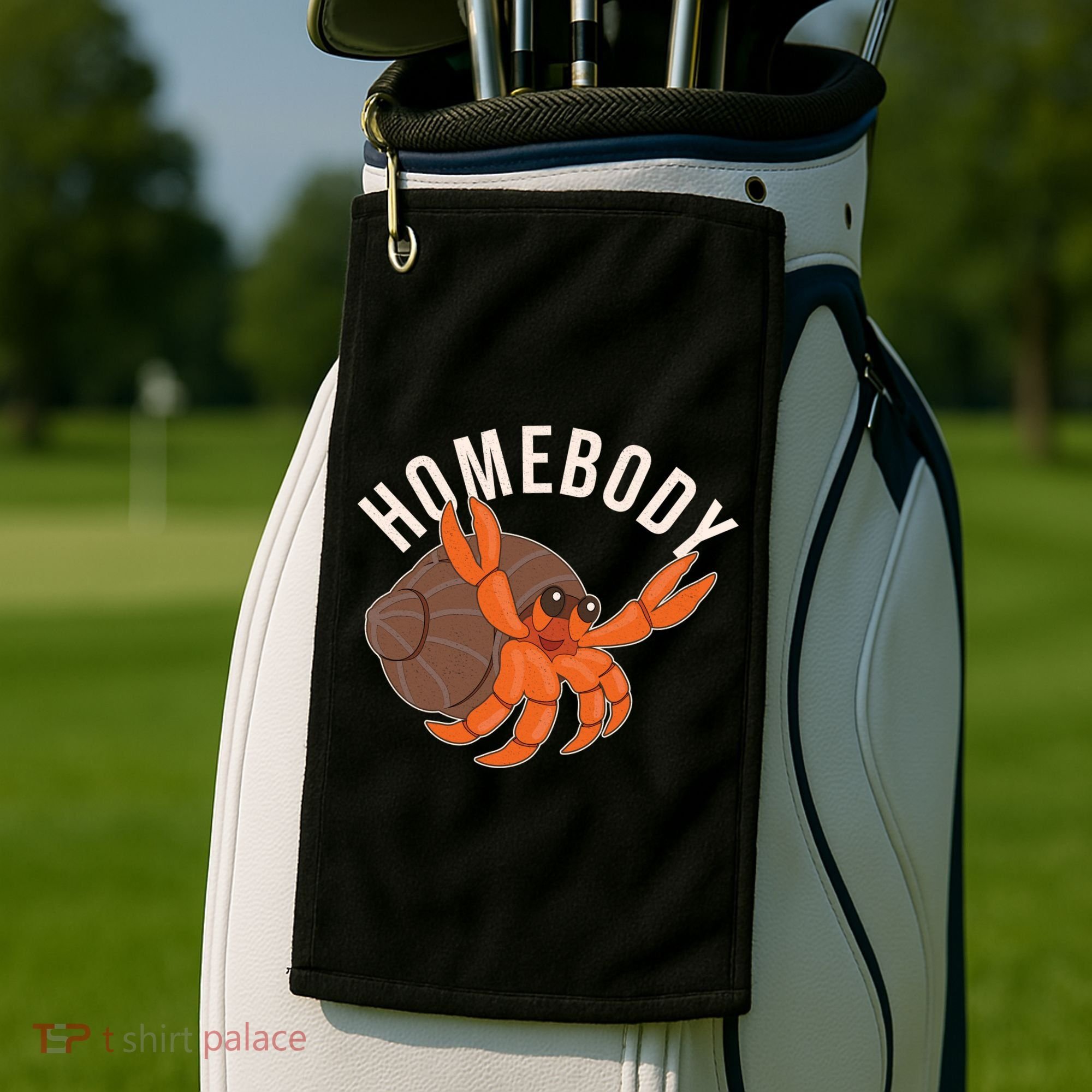 Funny Homebody Hermit Crab Golf Towel