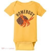 Funny Homebody Hermit Crab Baby Bodysuit thumb 0