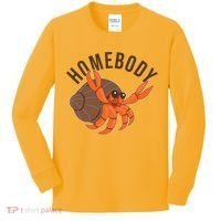 Funny Homebody Hermit Crab Kids Long Sleeve Shirt thumb 0