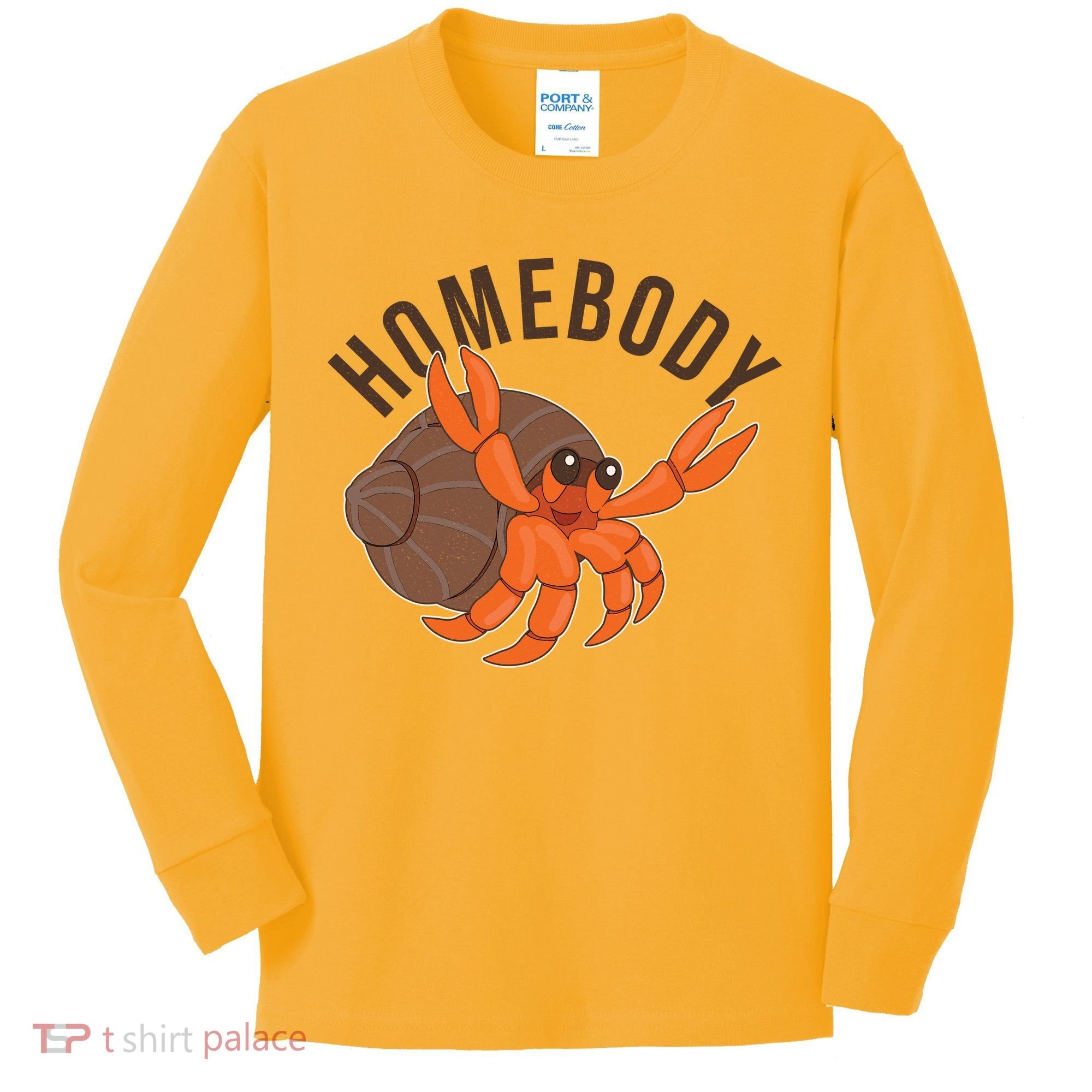 Funny Homebody Hermit Crab Kids Long Sleeve Shirt