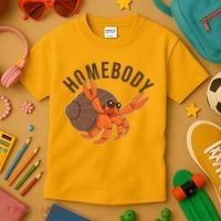 Funny Homebody Hermit Crab Kids T-Shirt thumb 3