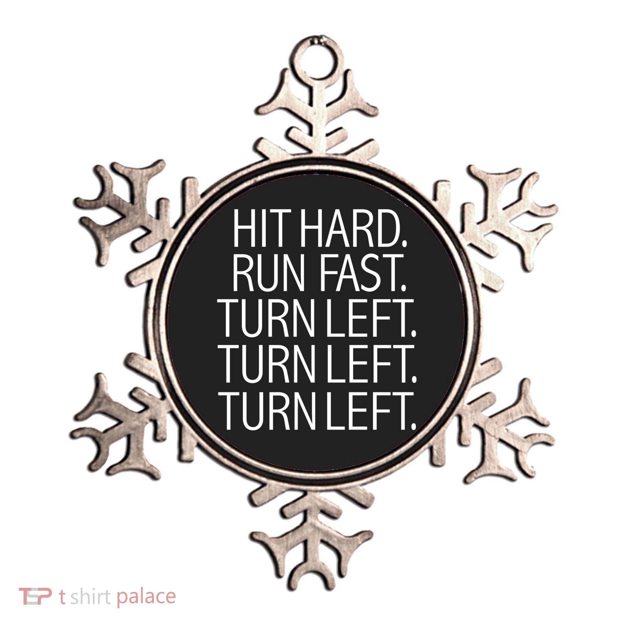 Funny Hit Hard Run Fast Turn Left Baseball Pitcher Gift Ornament