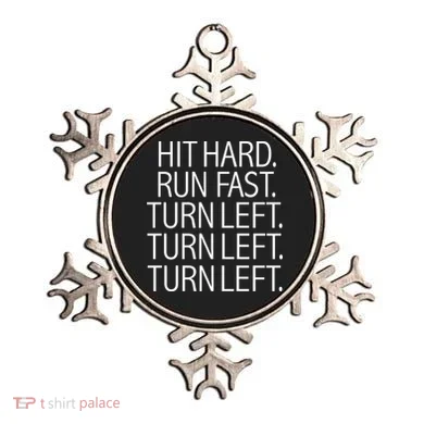 Funny Hit Hard Run Fast Turn Left Baseball Pitcher Gift Ornament