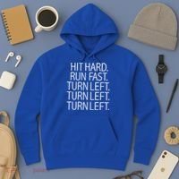 Funny Hit Hard Run Fast Turn Left Baseball Pitcher Gift Hoodie thumb 3
