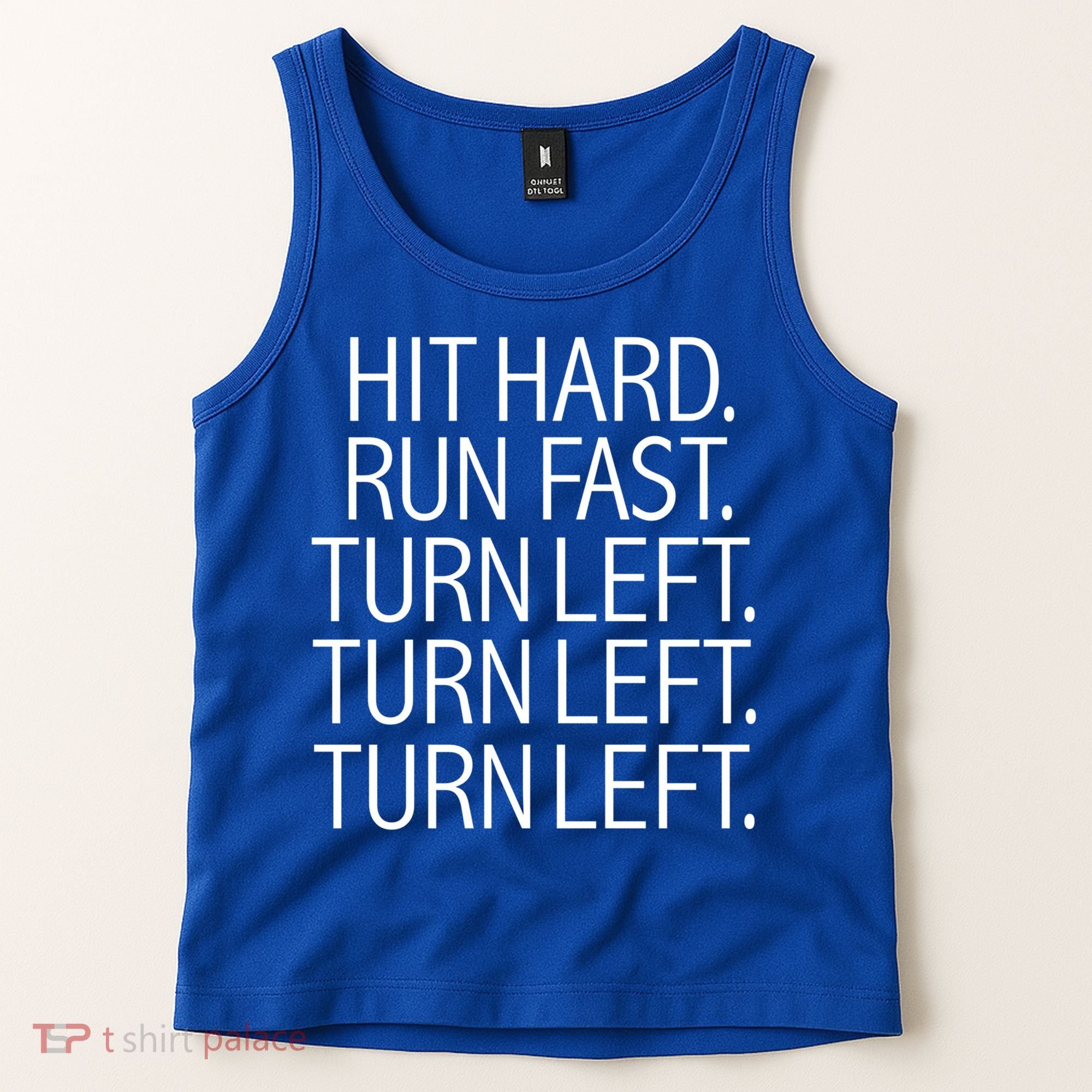 Funny Hit Hard Run Fast Turn Left Baseball Pitcher Gift Tank Top
