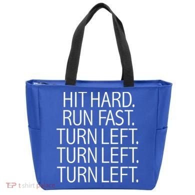 Funny Hit Hard Run Fast Turn Left Baseball Pitcher Gift Tote Bag