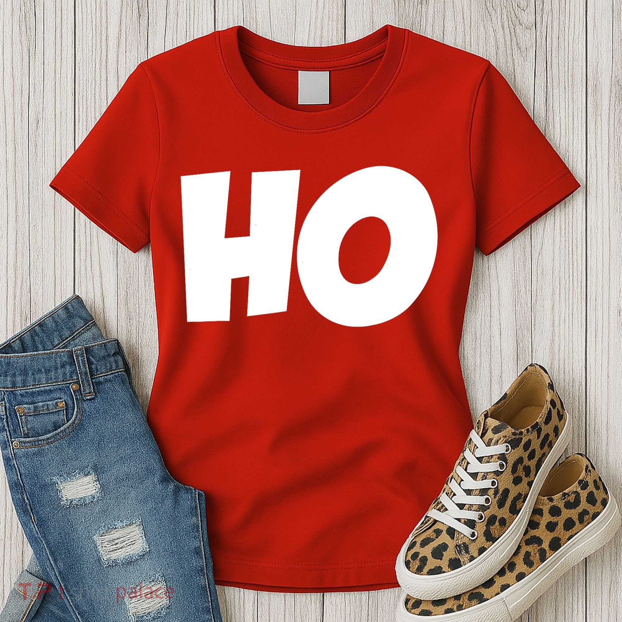 Funny Ho Ho Ho Christmas Matching Holidays Xmas Gift Women's T-Shirt