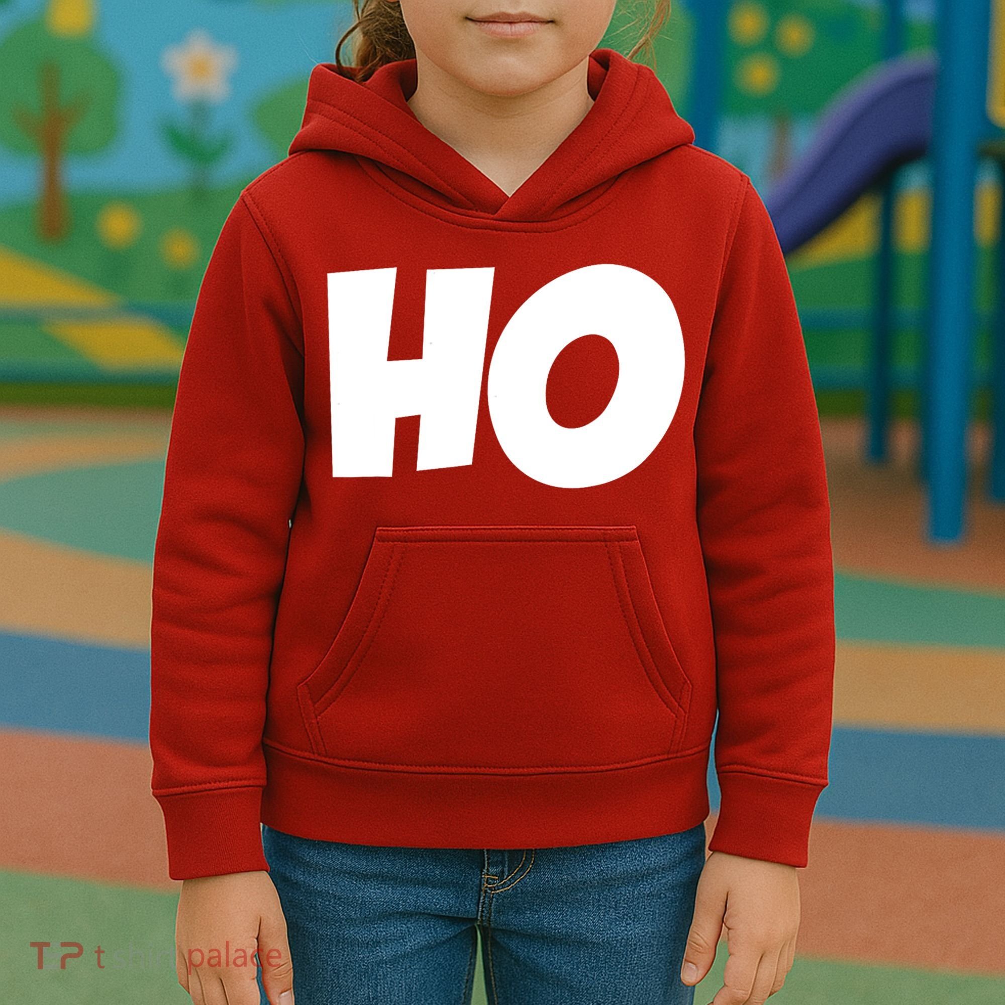 Funny Ho Ho Ho Christmas Matching Holidays Xmas Gift Kids Hoodie