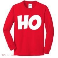 Funny Ho Ho Ho Christmas Matching Holidays Xmas Gift Kids Long Sleeve Shirt thumb 0