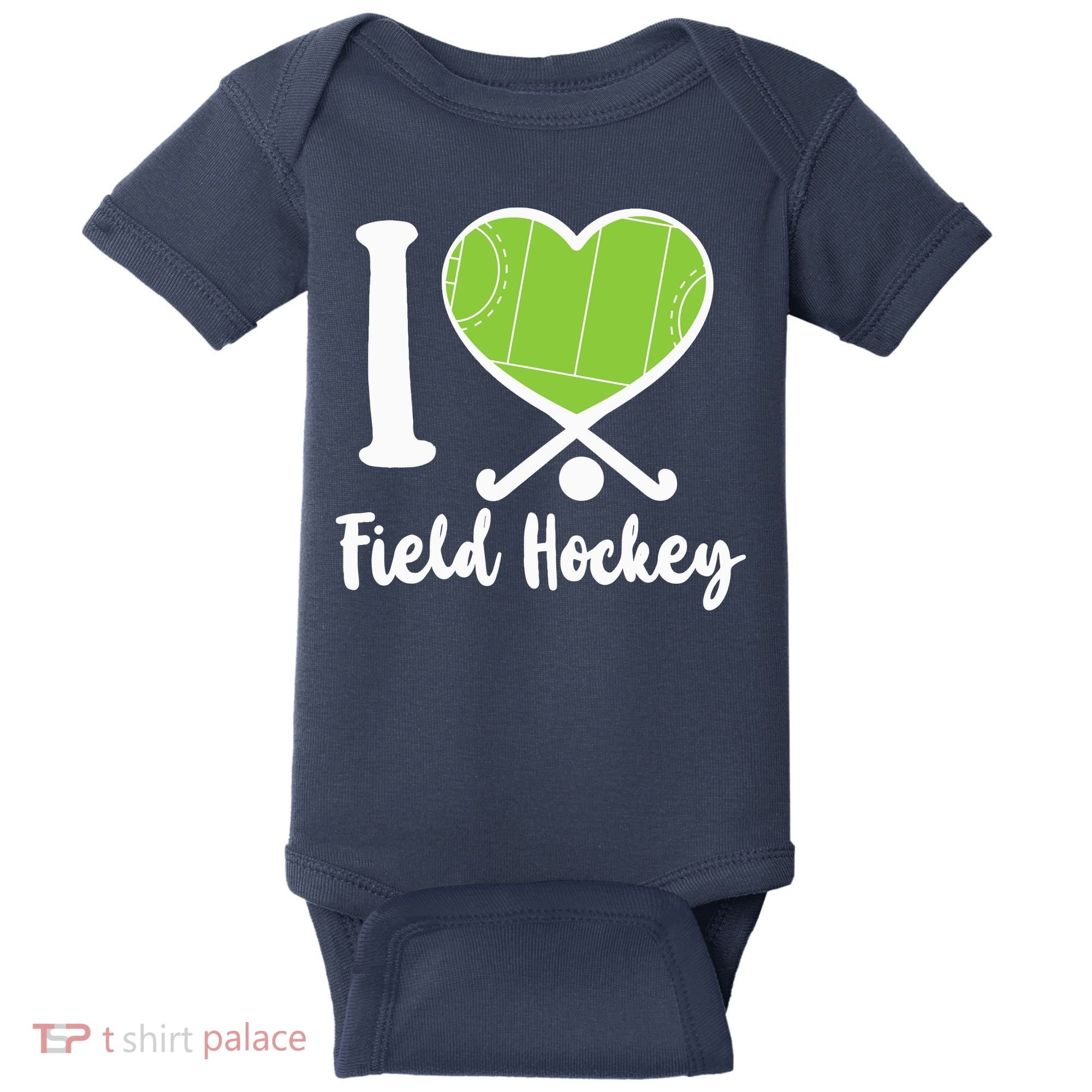 Field Hockey Heart I Love Field Hockey Baby Bodysuit