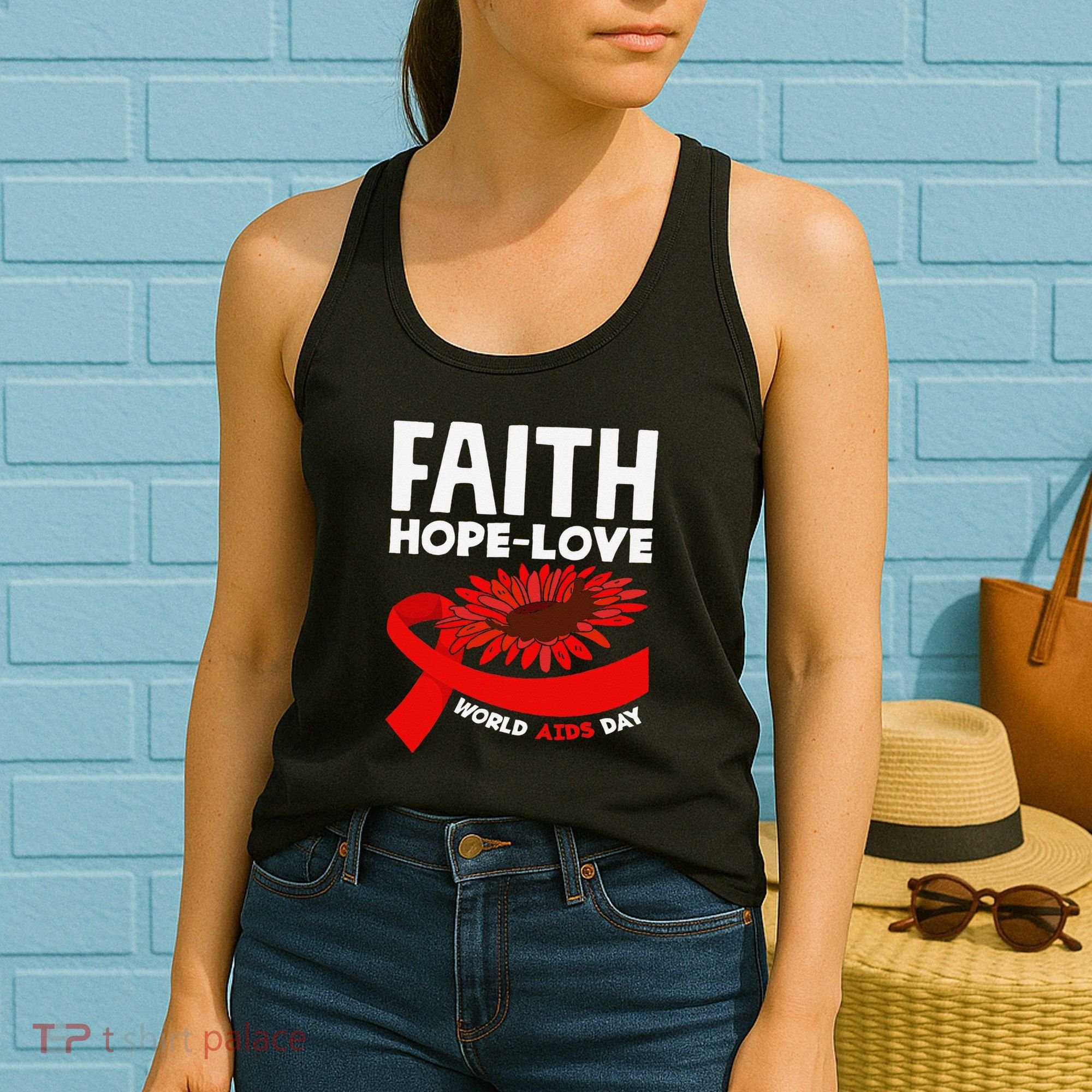 Faith Hopelove Hiv Aids Awareness World Aids Day Women's Tank Top