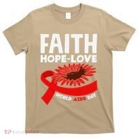 Faith Hopelove Hiv Aids Awareness World Aids Day T-Shirt thumb 0